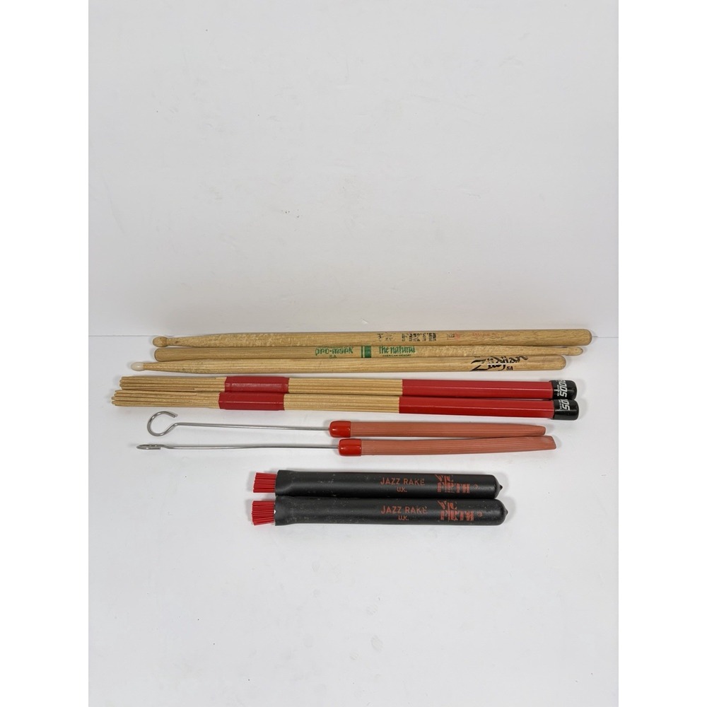 Promark & Sabían‎ Drumstick Bags With 9 Sticks: Hot rods, Timbale, Jazz Rakes,